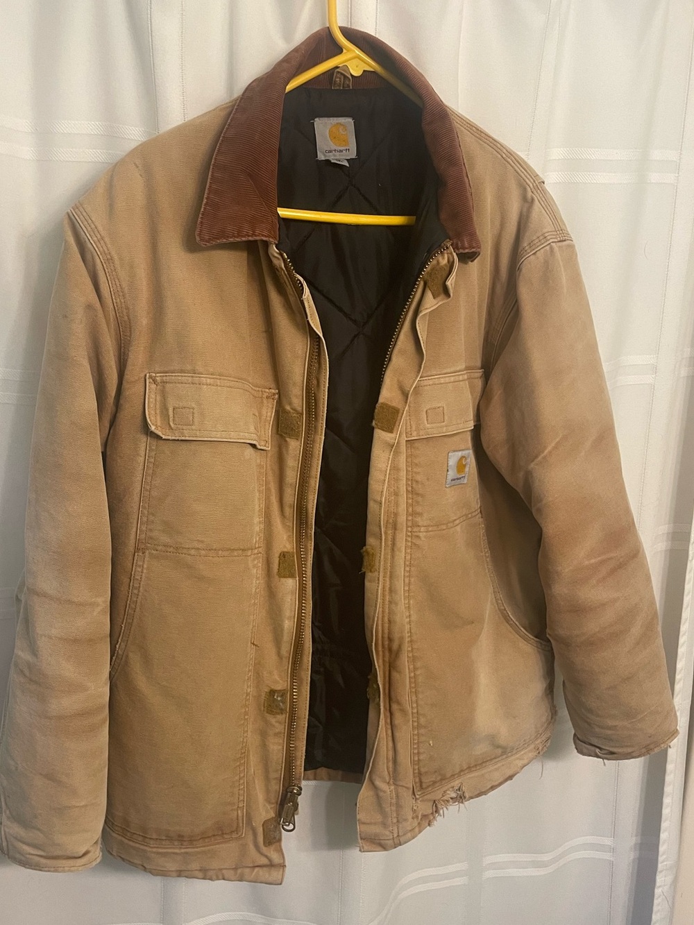 VTG Carhartt C003 Jacket Men Large 44 Brown Coat Artic Duck Quilted Union USA